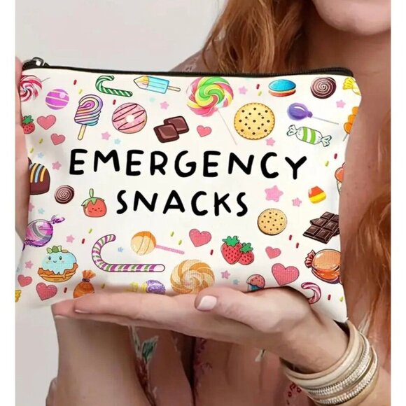 "Emergency Snacks" Makeup Bag - Picture 1 of 5